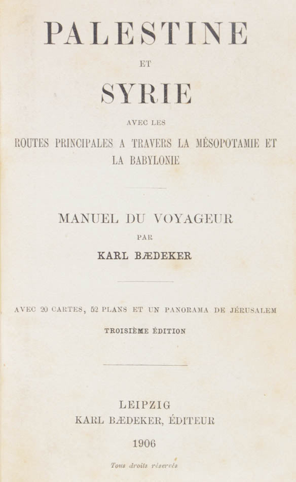 With therare censorship slip advising the traveller to hide this guidebook in his pocket before crossing the Turkish frontier.
