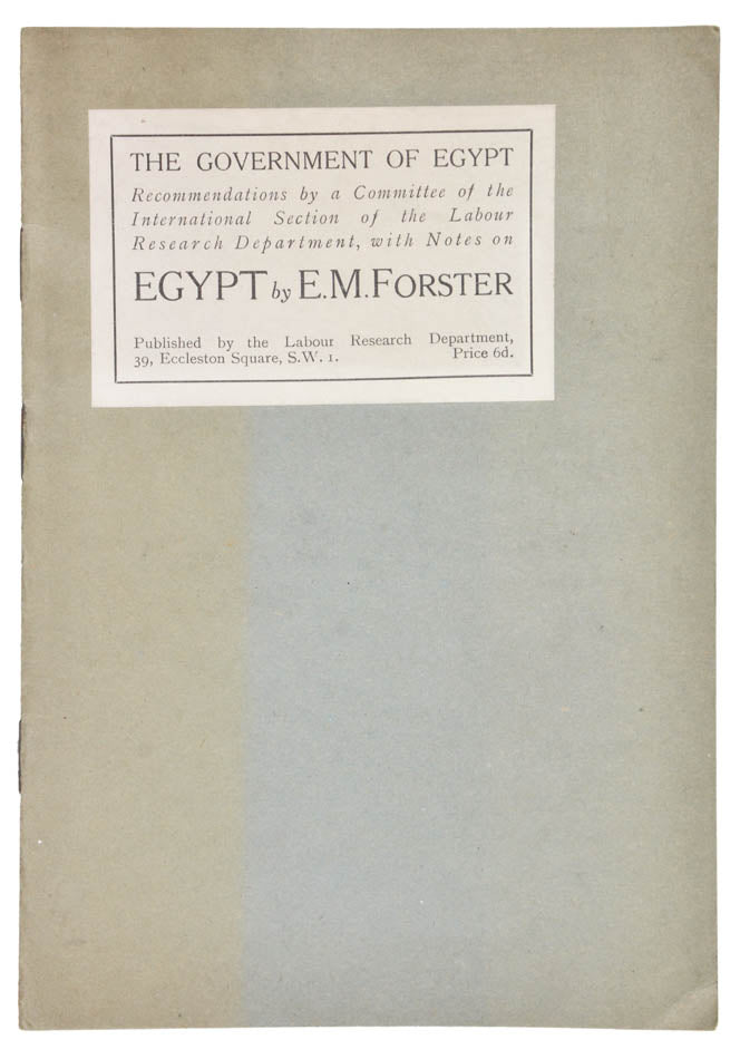 Outlining the historical, social, and political relationship between Egypt and the UK. A surprisingly good example of a rare pamphlet.