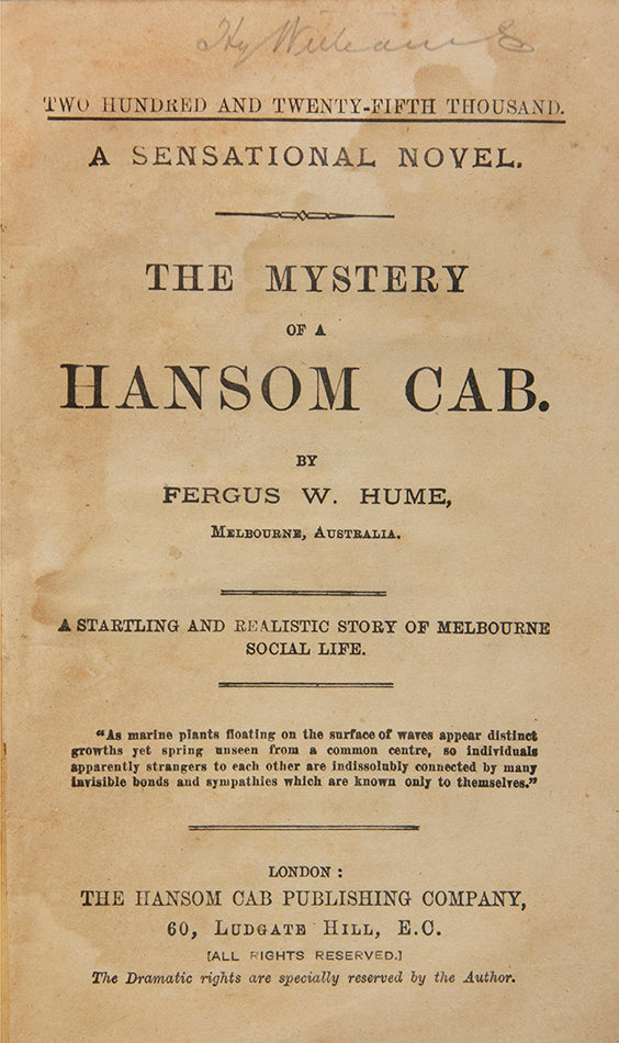 An attractive early issue of this classic of Victorian detective fiction, further enhanced by a letter from the author to Mr O'Donnell.