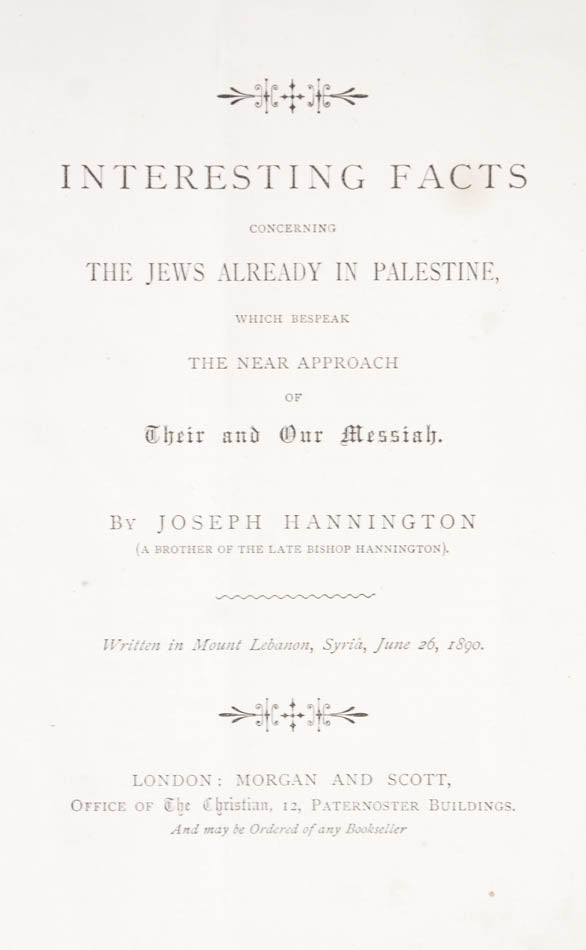 A Christian missionary text, preaching all faiths "to abide in Christ" in anticipation for the near approach of the Messiah to the Holy Land.