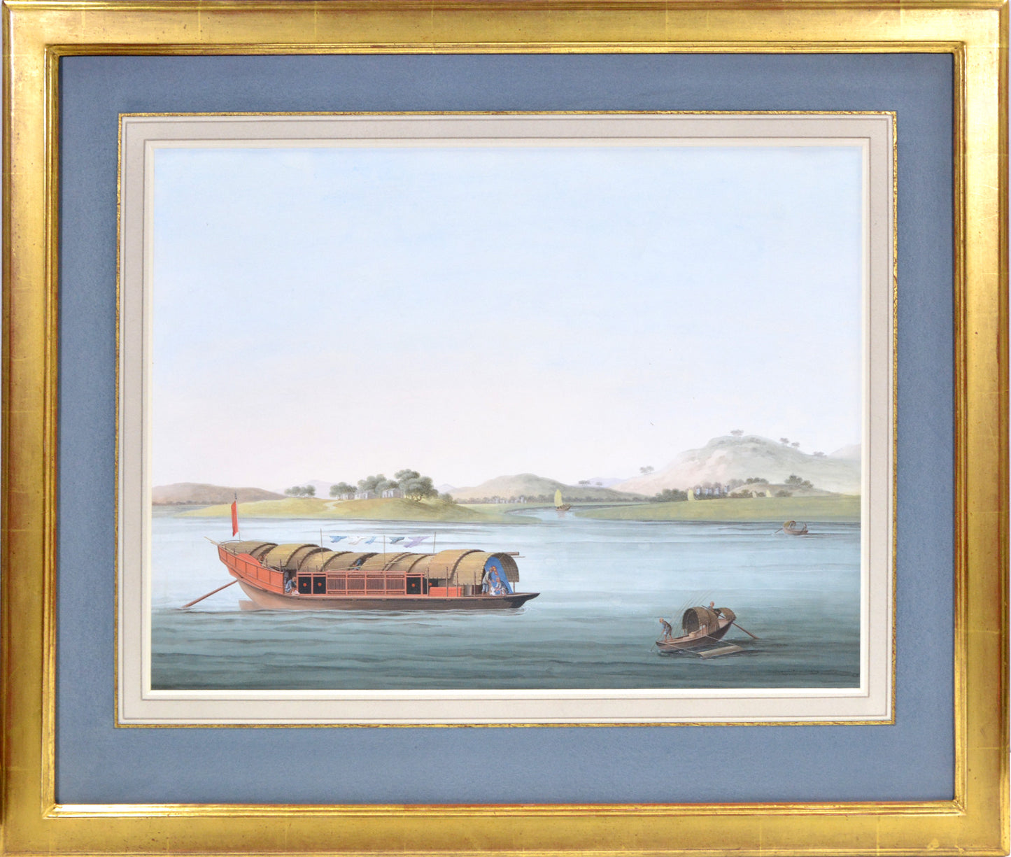 Well executed and highly atmospheric watercolours capturing the importance of the river for trade in early nineteenth- century China.