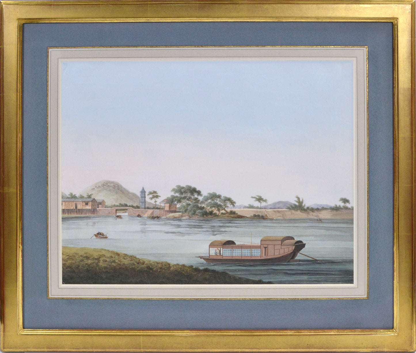Well executed and highly atmospheric watercolours capturing the importance of the river for trade in early nineteenth- century China.