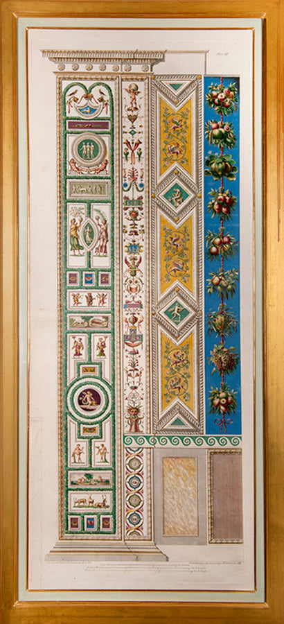 A complete set of pilasters from the first part of the Loggie di Rafaele nel Vaticano series, with vibrant original colours.
