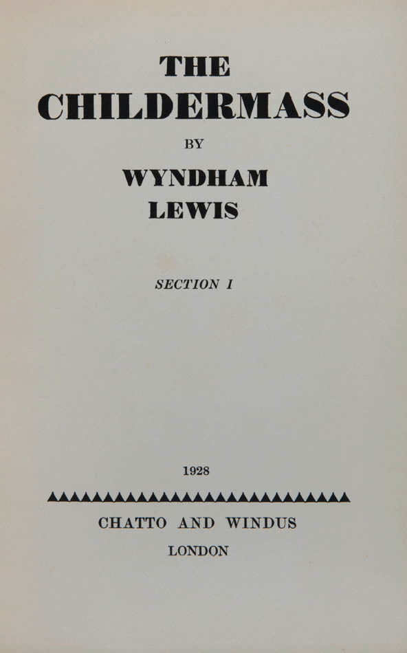 The special limited edition of the first part of Wyndham Lewis' trilogy The Human Age, published simultaneously with an ordinary edition.
