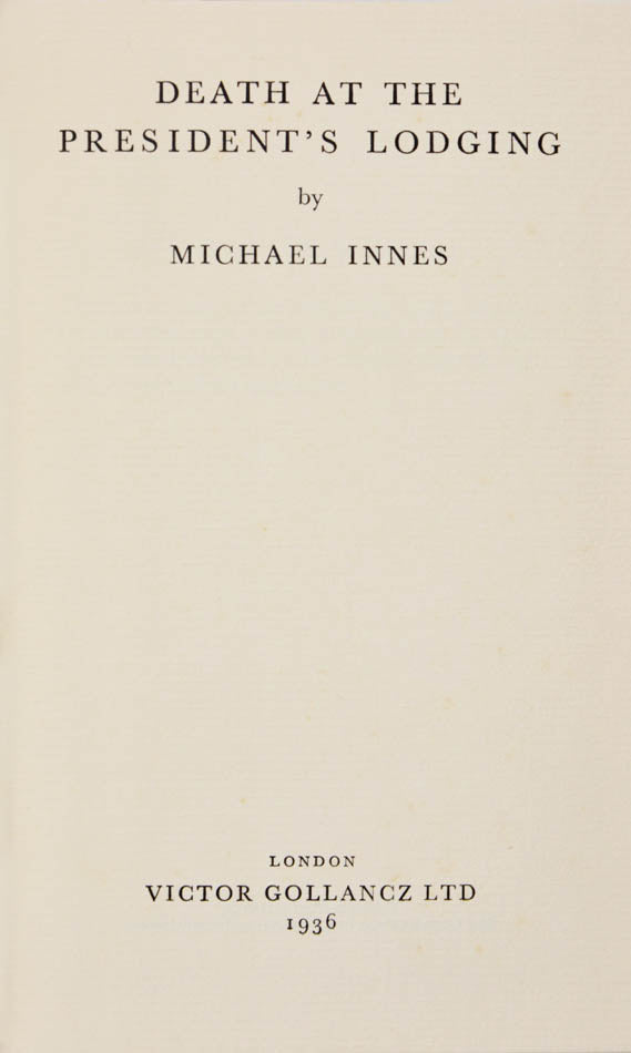 Very good example of the first novel by retired Oxford don JIM Stewart writing as Michael Innes, introducing crime fans to Sir John Appleby. Very scarce.
