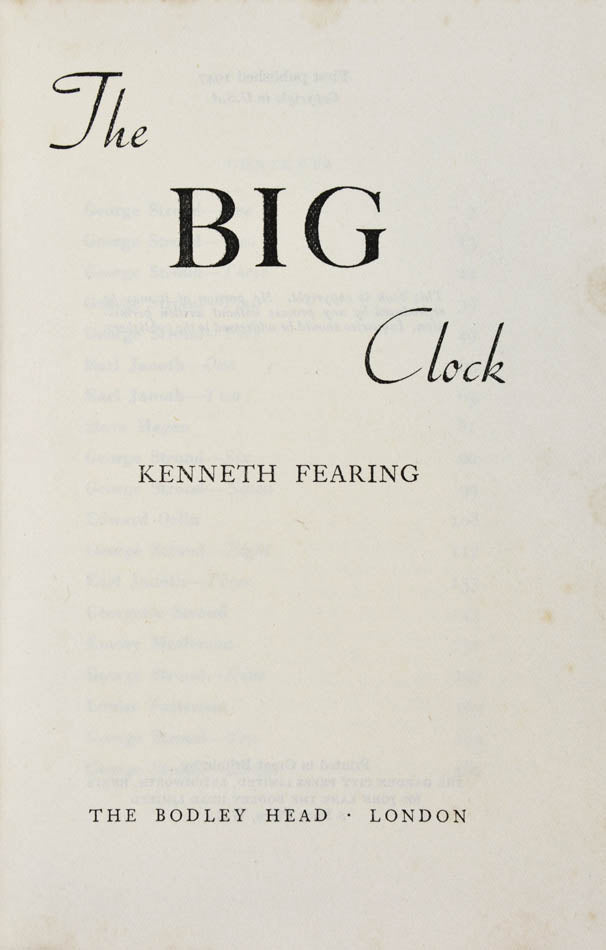 The first UK edition of US author Kenneth Fearing's most famous novel, originally appearing in abridged form in The American Magazine.
