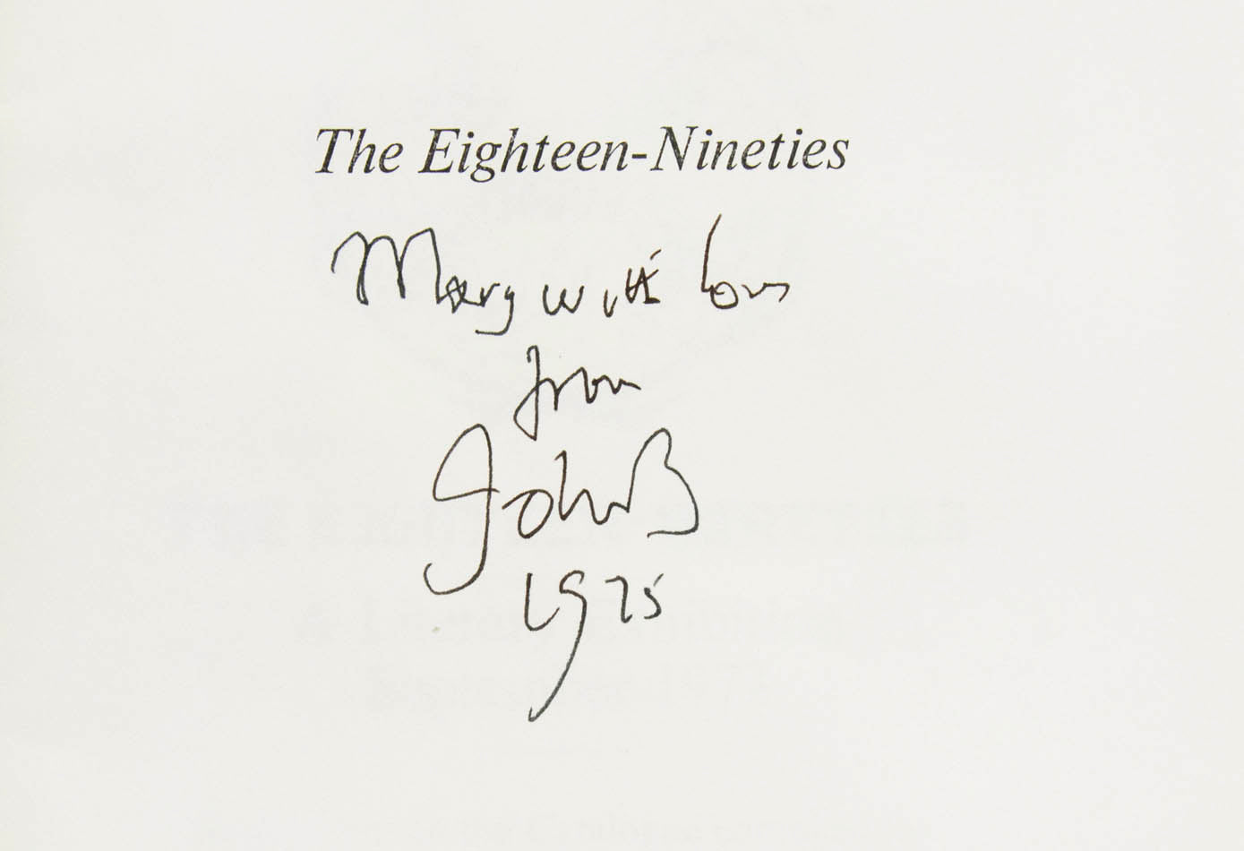 Inscribed by Betjeman to the poet Mary Wilson, wife of the Prime Minister Harold Wilson, later Lord Wilson of Rievaulx
