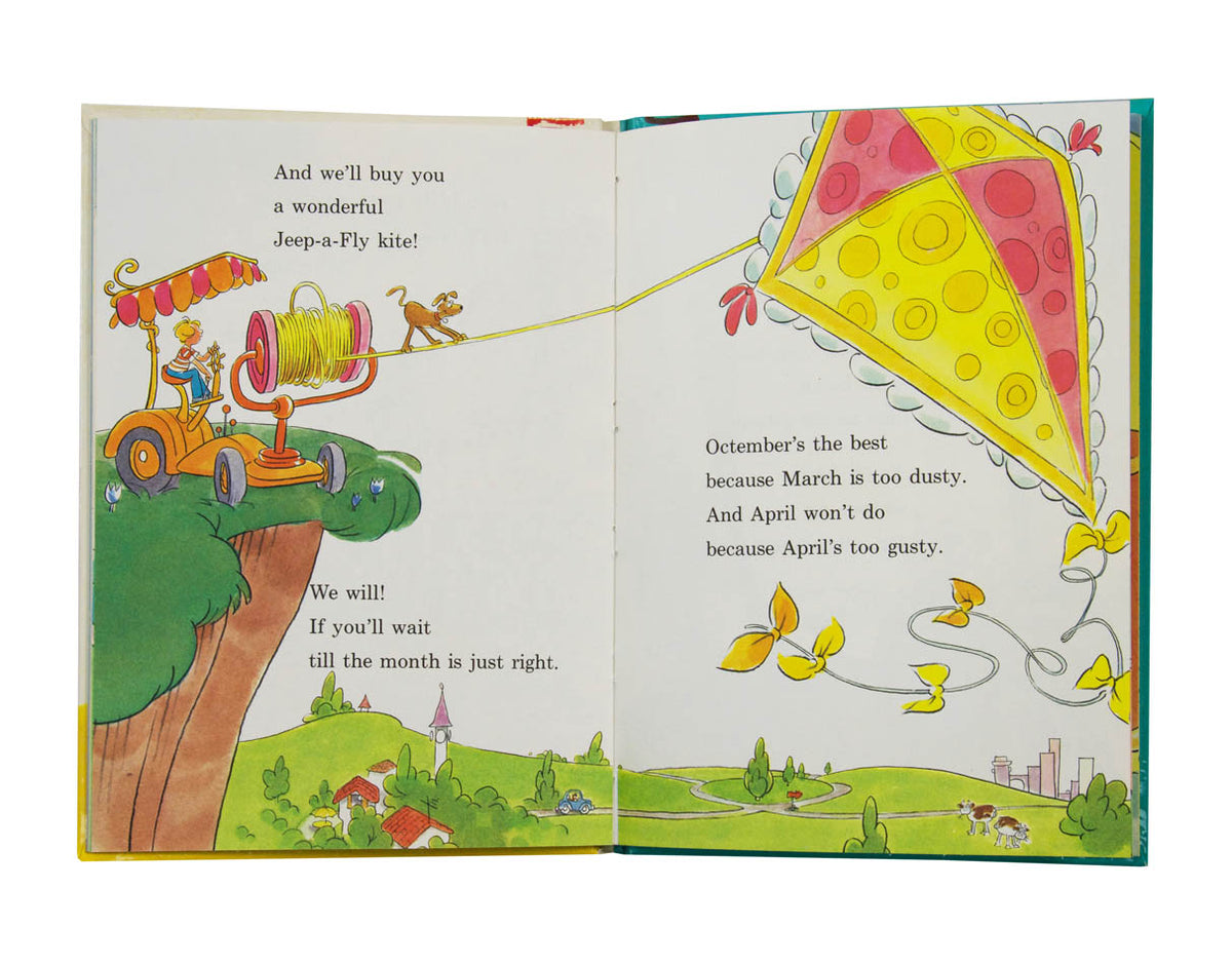 A fine example of this charmingly exaggerated 'LeSieg' Beginner Book that celebrates a particularly implausible day of wonderful wish-fulfilment.