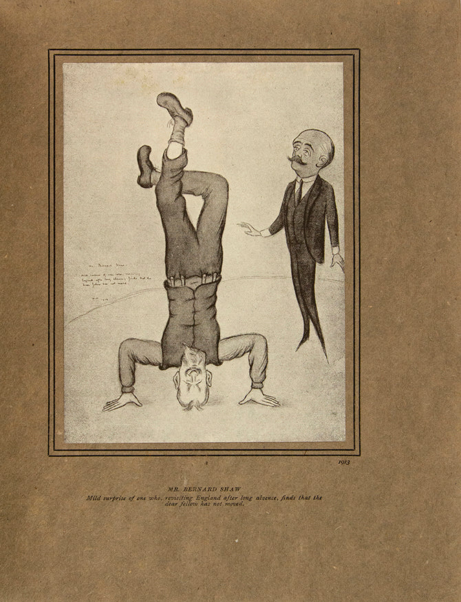 Fifty caricature portraits by Beerbohm, including one of George Bernard Shaw who had recommended Beerbohm as his Saturday Review replacement in 1898.