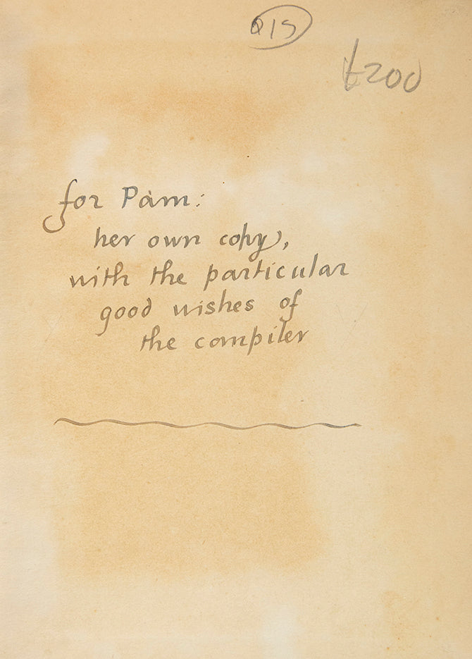 An inscribed first edition of this anthological homage to the eighteen-nineties, compiled by the The Quest for Corvo 'biographer' A.J.A. Symonds.