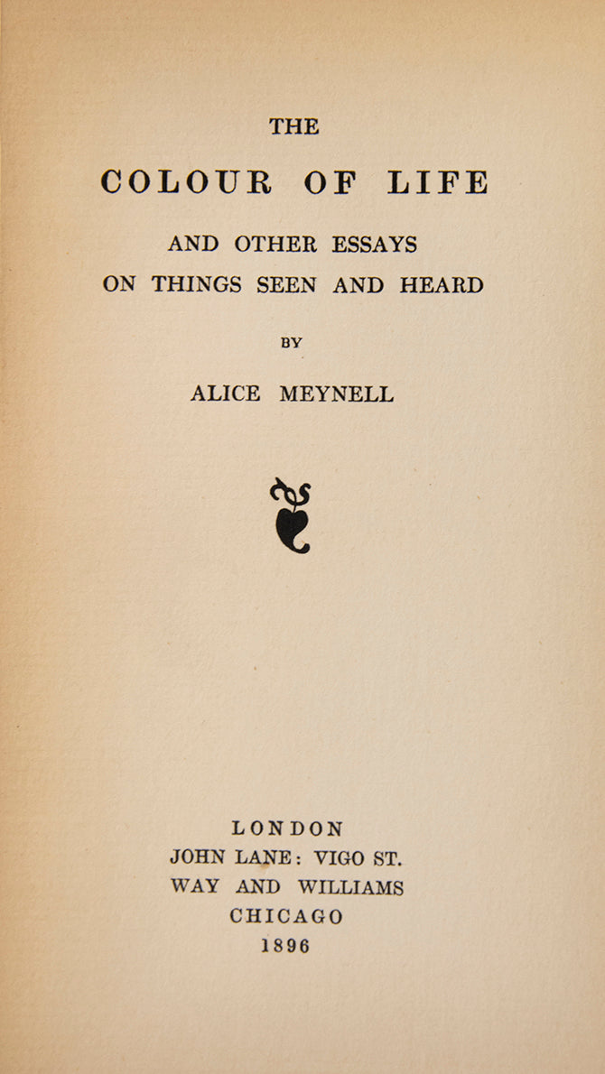 First edition; 8vo; 16pp. advertisements, marginal toning; publisher's pale russet cloth, spine lettered in gilt and a little dulled, uncut.