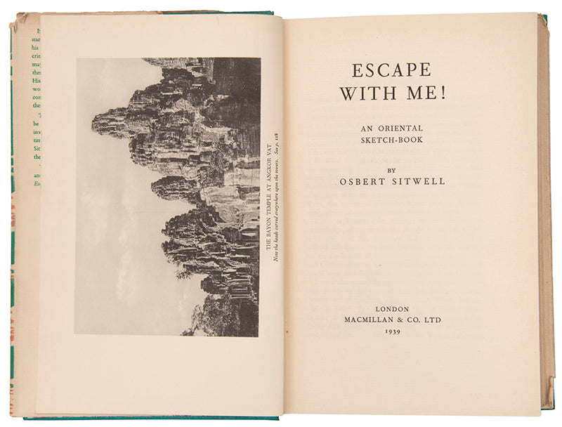 First edition of Escape with Me! by Osbert Sitwell, inscribed by the author to his sister Edith Sitwell.