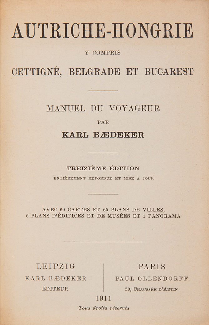 This was the first and only edition devoted exclusively to Austria-Hungary and adjacent Balkan countries