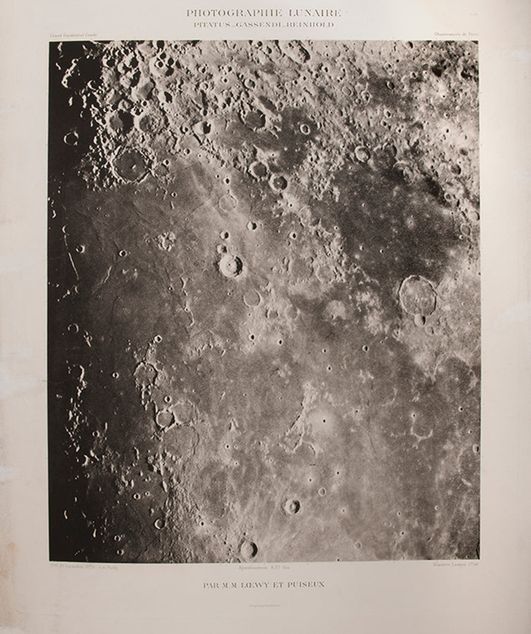 Photographie Lunaire. Pitatus_Gassendi_Reinhold. Pl. XIX.
