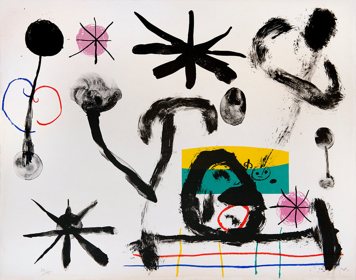 Joan Miro, Plate VI, from Album 19, 1961, Lithograph in colours, 1961, on wove paper, signed with the artist's monogram in pencil, from the edition of 75