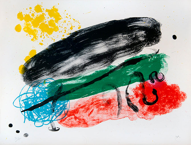 Joan Miro, Plate XVI, from Album 19, 1961,lithograph in colours, on wove paper, signed with the artist's monogram in pencil and numbered