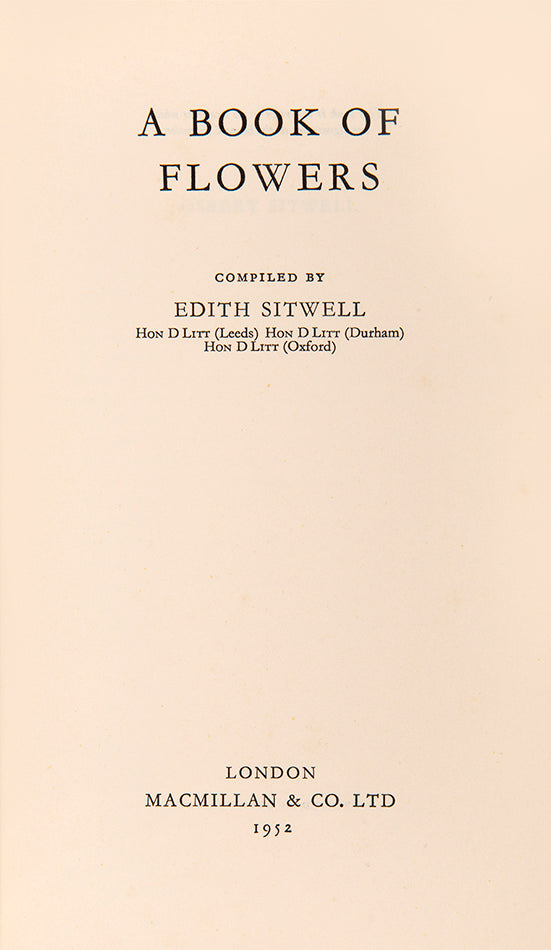 First edition of A Book of Flowers, compiled by Edith Sitwell.