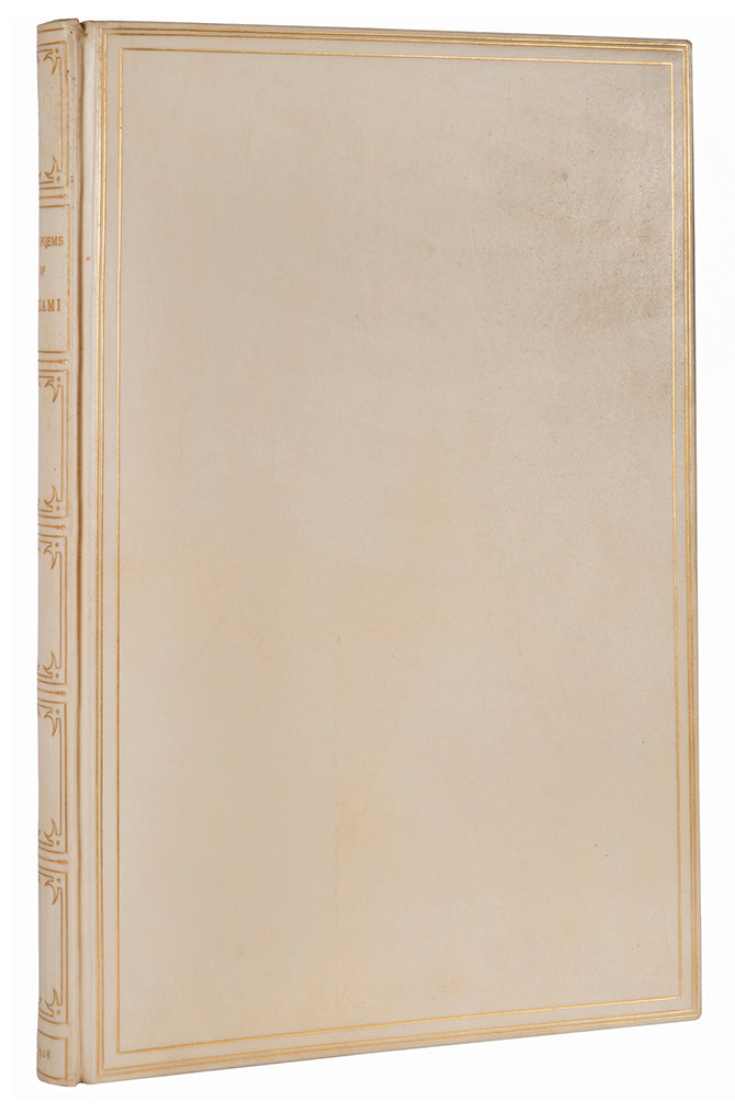 A very fine publication on hand made paper and specially bound by sangorski and sutcliffe, the poems of nizami, 1928.