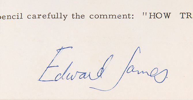 Indian Summer, typed poem signed by Edward James