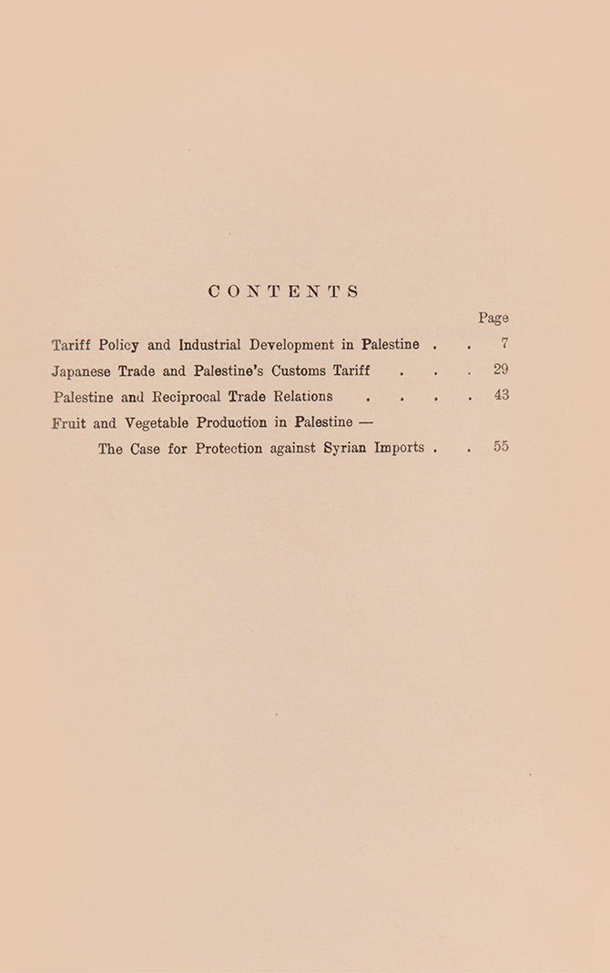 Investigation into the aspects of economic policy in Palestine in 1936.