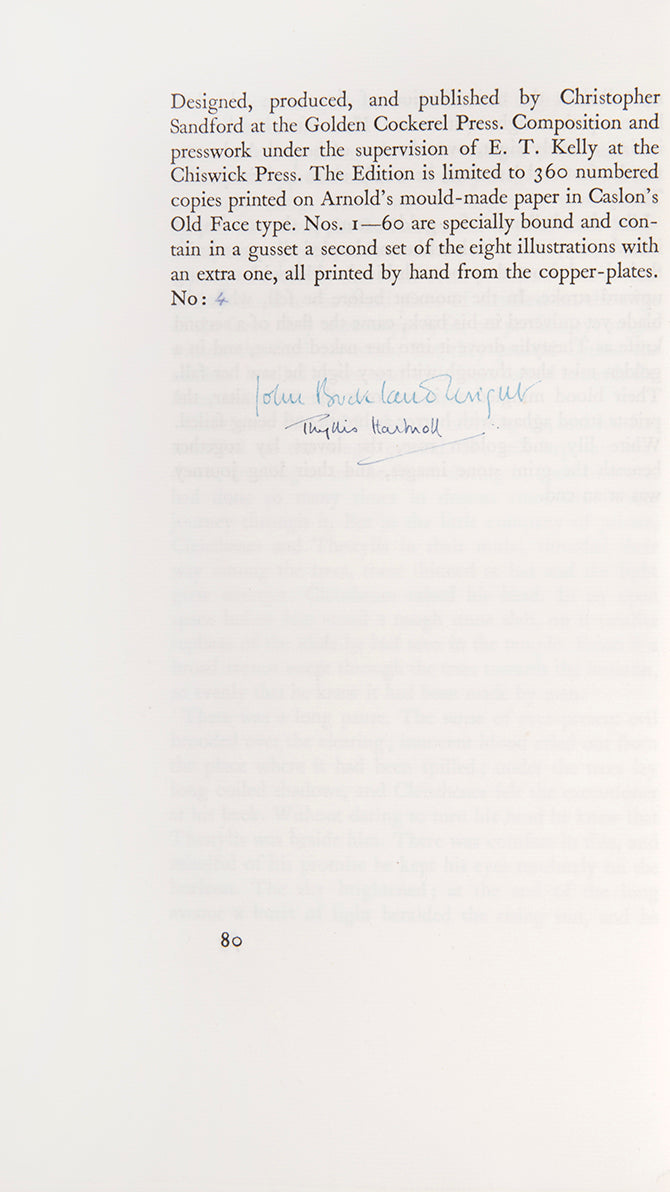 One of 100 specially bound copies by the Golden Cockerel Press of Endymion by John Keat, illustrated by John Buckland Wright, publisher's vellum & slipcase