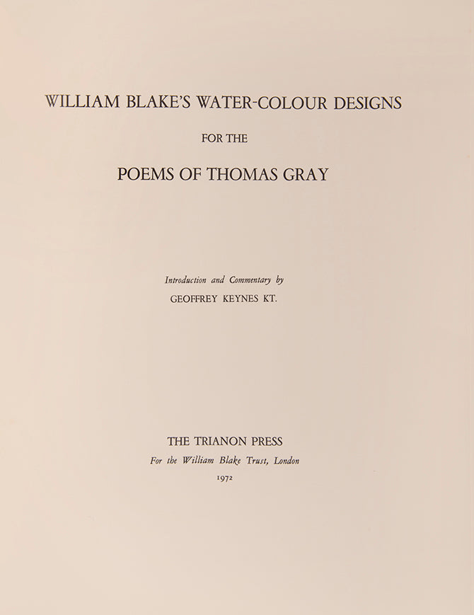 Water-Colour Designs for the Poems of Thomas Gray.
