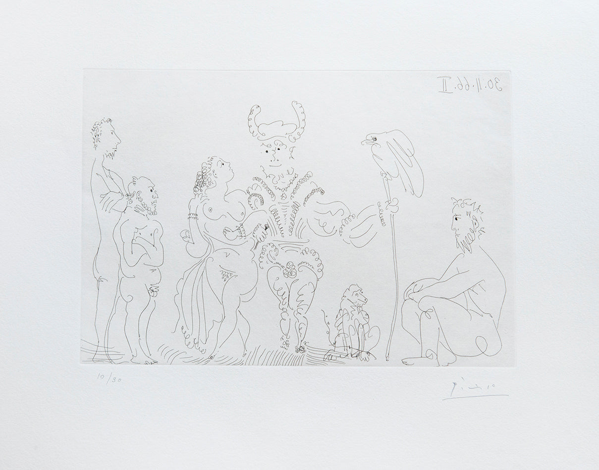 Pablo Picasso, plate 1 from Le Cocu Magnifique, 1968, etching, signed by the artist, from the edition of 30