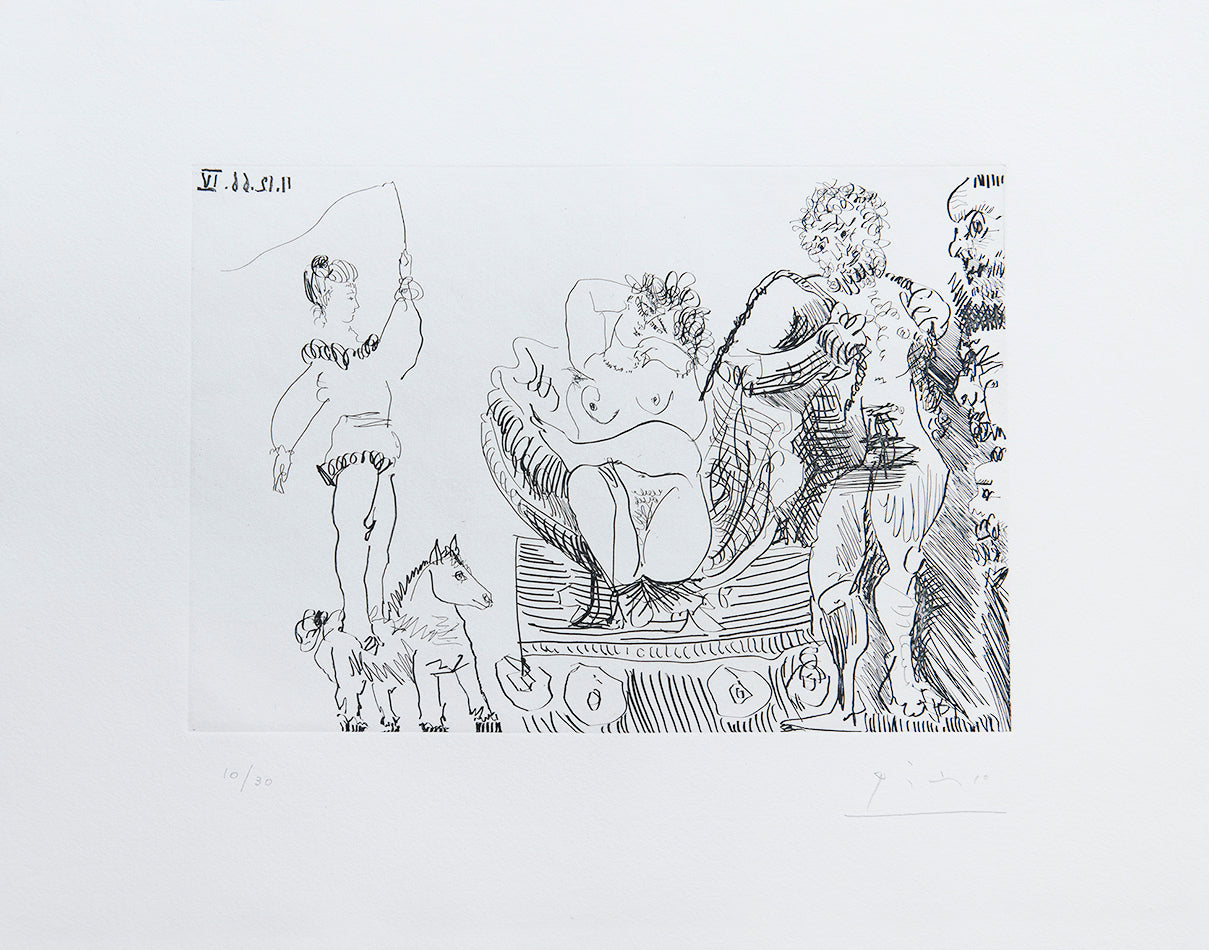 Pablo Picasso, plate 7 from Le Cocu Magnifique, 1968, etching, signed by the artist, from the edition of 30