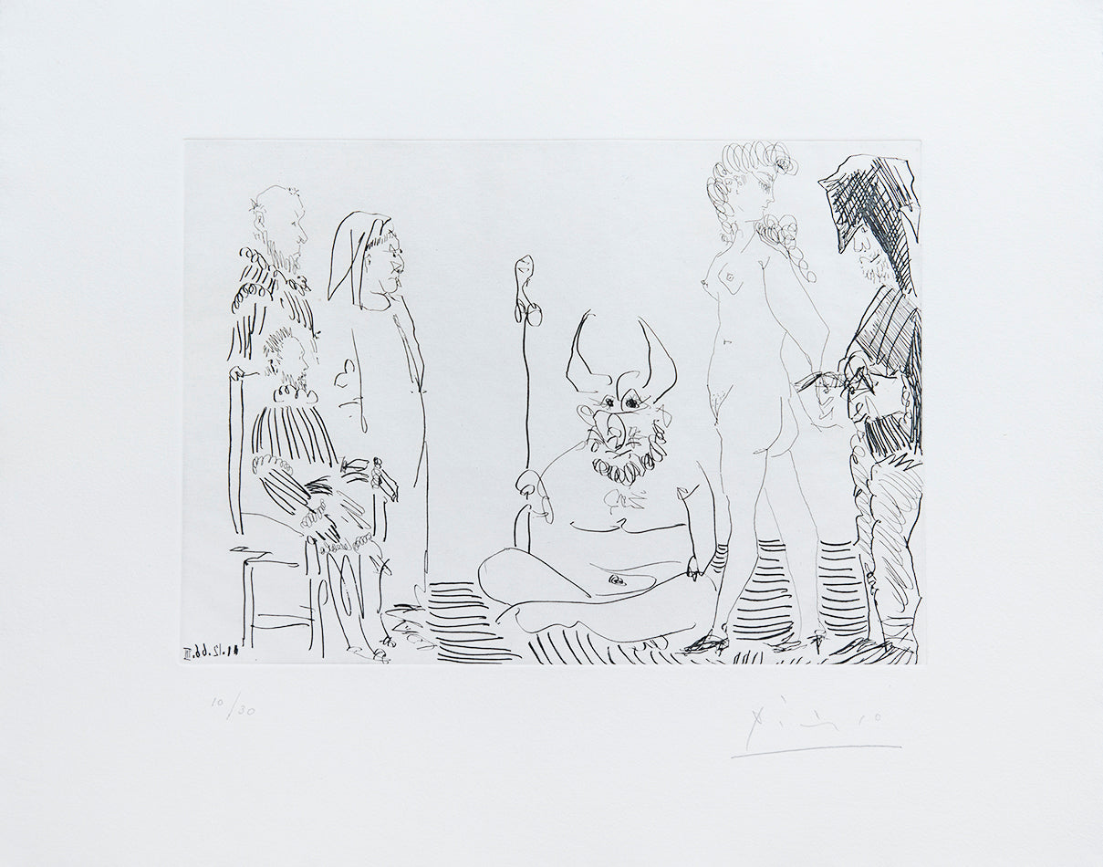 Pablo Picasso, plate 9 from Le Cocu Magnifique, 1968, etching, signed by the artist, from the edition of 30