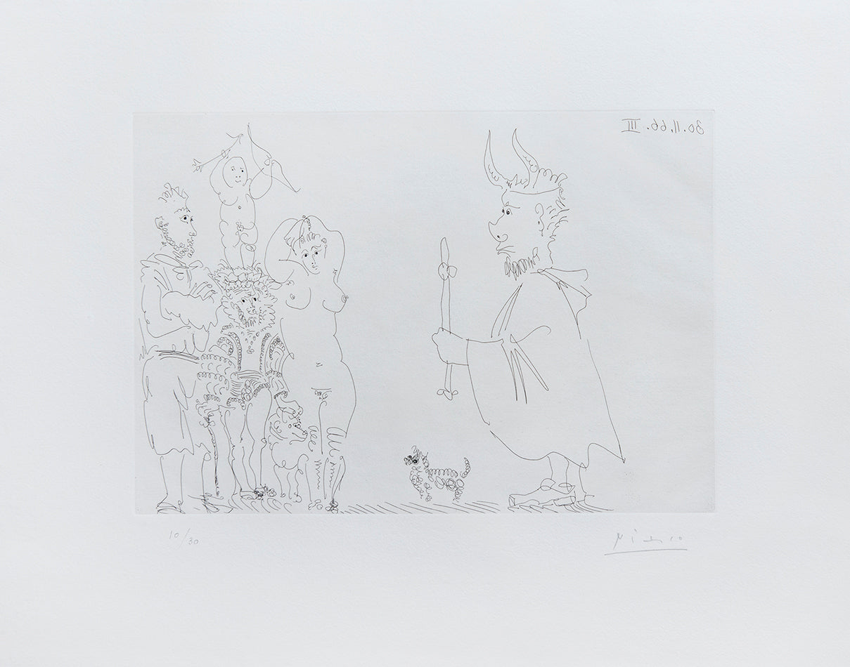 Pablo Picasso, plate 3 from Le Cocu Magnifique, 1968, etching, signed by the artist, from the edition of 30