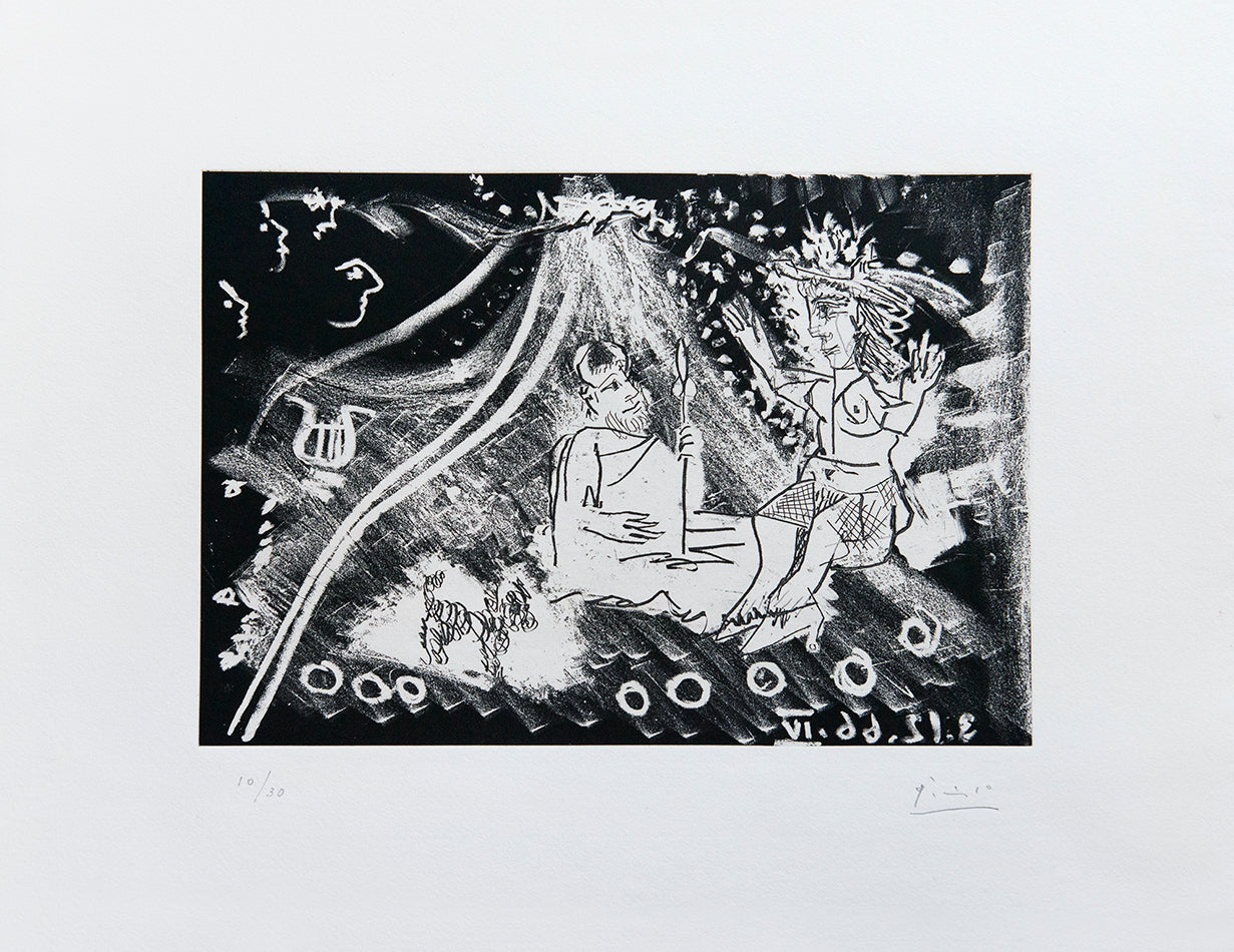 Pablo Picasso, plate 4 from Le Cocu Magnifique, 1968, etching, signed by the artist, from the edition of 30, on Richard de Bas wove paper