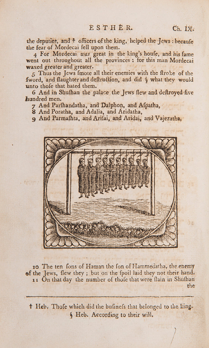 First edition of Levi's Hebrew-English Pentateuch, which came to be the best known bible translation by a Jew of its time, with a separate vol. of the Five Scrolls.