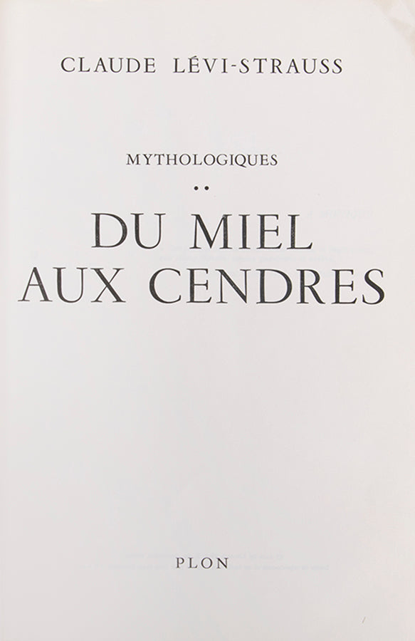 First edition of Mythologiques by Claude Levis-Strauss, inscribed by the author to Georges Th. Guilbaud and Rene Leibowitz.