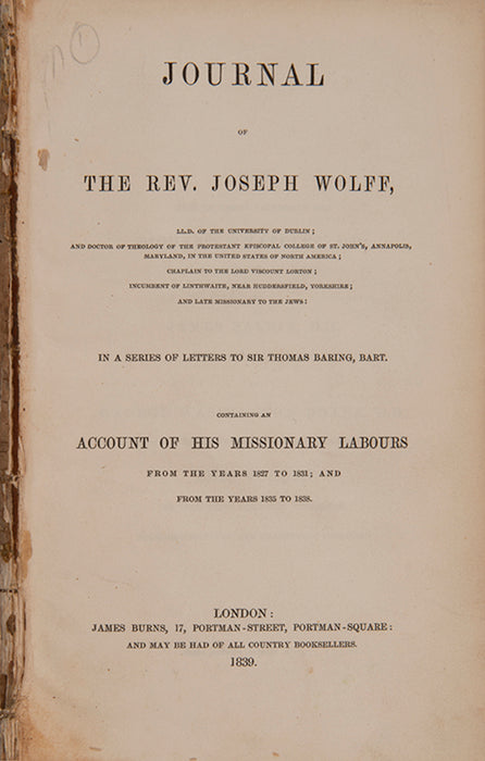 Journal of the rev. Joseph Wolff...