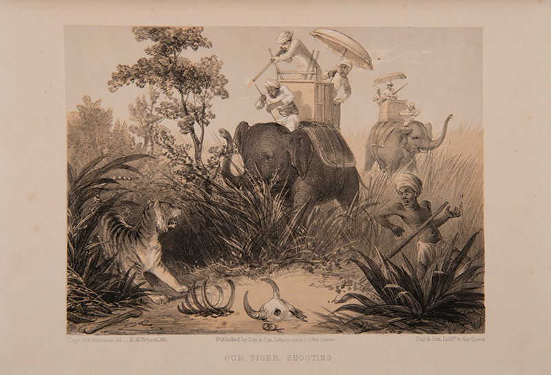 A fairly light-hearted account of life in British Empire era India, with 40 textual vignettes accompanied by lithographed plates after watercolours.