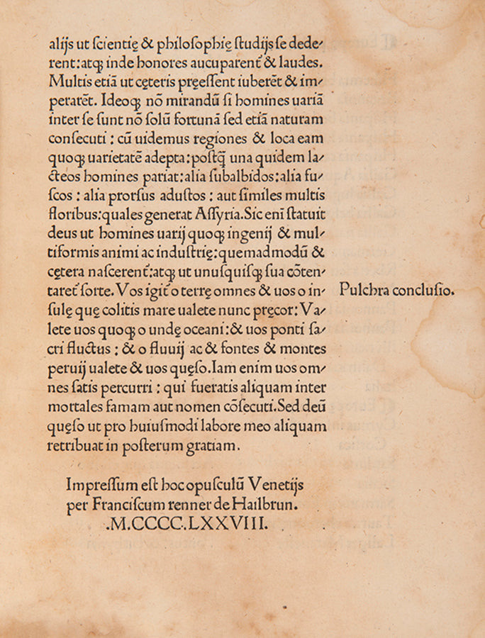 Second separate edition of Dionysius' didactic compendium of geographical descriptions of the known world, translated by Antonio Beccaria.