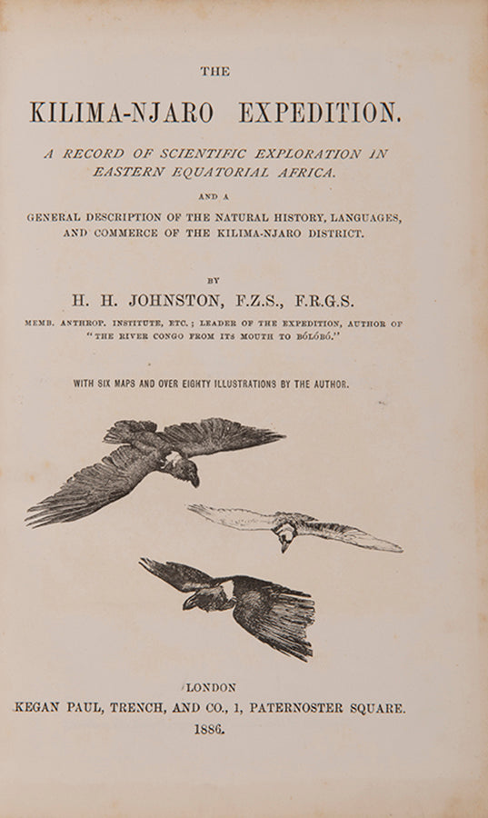Johnston was invited in 1884 on behalf of the Royal Society to undertake a scientific mission to explore Mount Kilimanjaro and its surroundings.