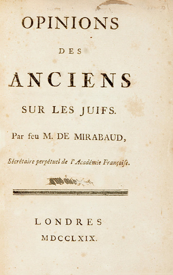 Work of slightly antisemitic tone and of questionable authorship.