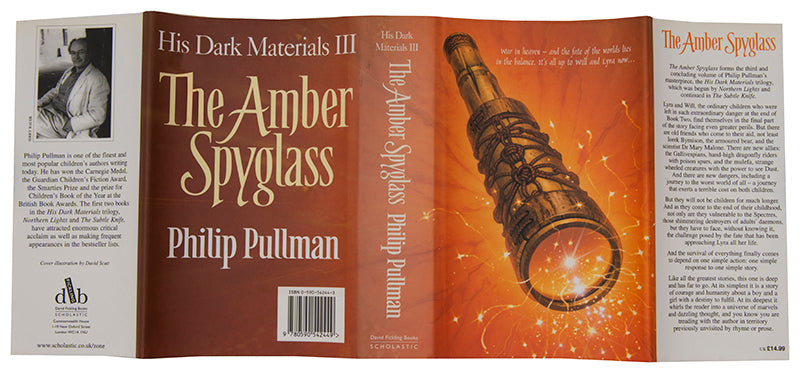 First UK editions of Philip Pullman's acclaimed fantasy trilogy His Dark Materials, signed by the author on the title of The Northern Lights.
