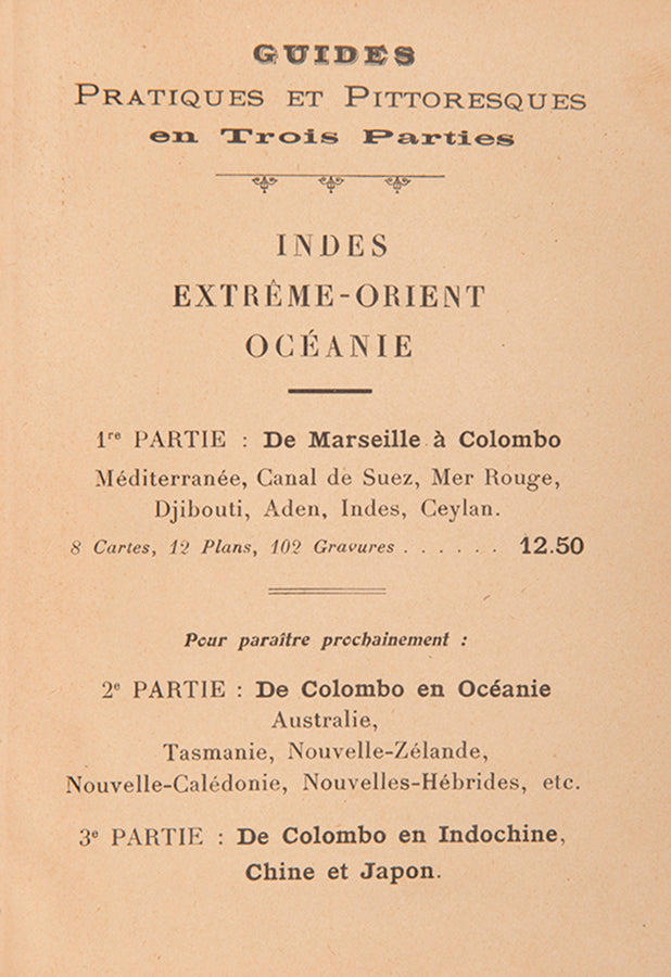 This volume covers the Mediterranean, Suez Canal, The Red Sea, Aden, India, and Ceylon. <br />