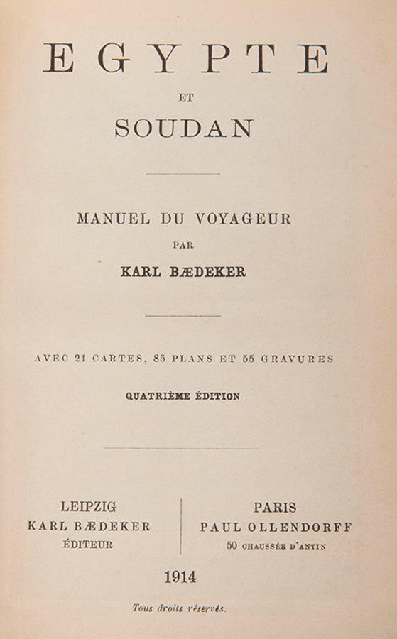 There were only four editions of this title published in French and the last two extend as far as the Sudan.
