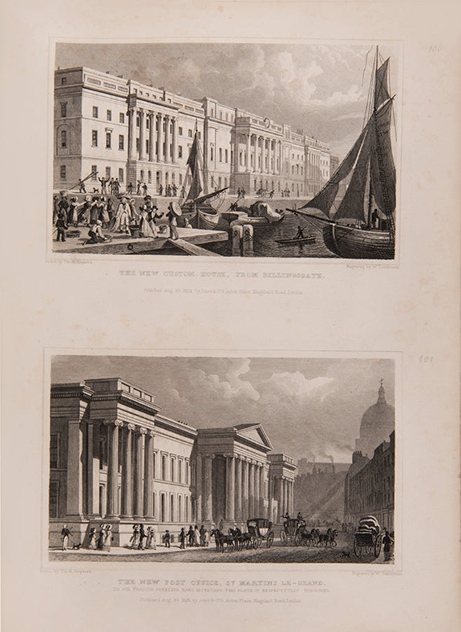 The richly illustrated second edition of Shepherd's topographical study of London, featuring 64 engraved architectural plates