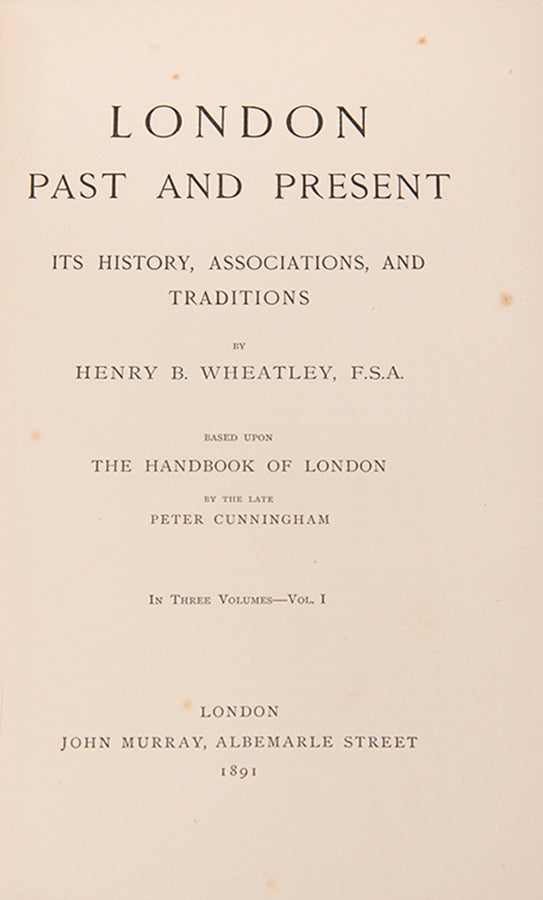 William Beveridge's copy of London Past and Present, with amorial bookplates to front pastedowns