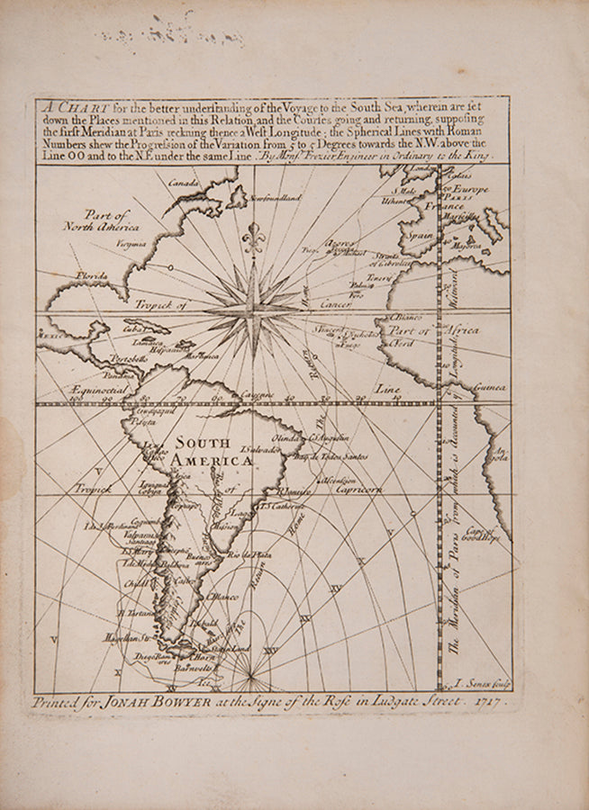 The preferred English first edition of Frezier's A voyage to the South Seas and along the coasts of Chile and Peru, with the added postscript by Edmund Halley.