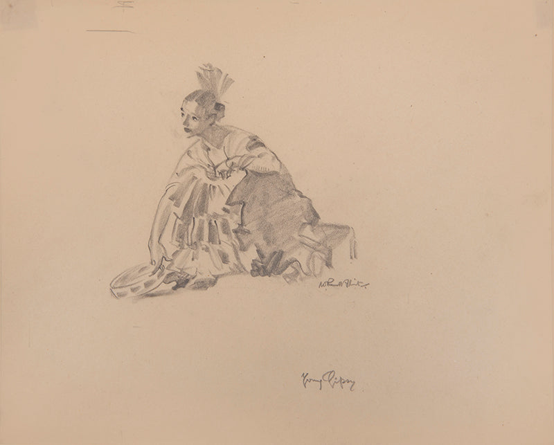 The first edition of William Russell Flint's Drawings, signed and numbered by the artist, with an original pencil study by Flint titled Young Gipsy