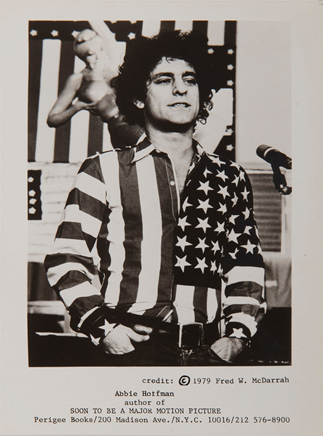 Review copy of Soon To Be A Major Motion Picture by Abbie Hoffman, inscribed by the author to John Leonard.