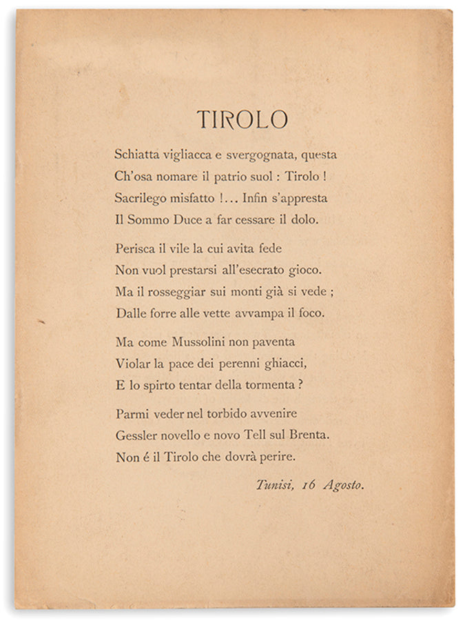 Songs for Italy.