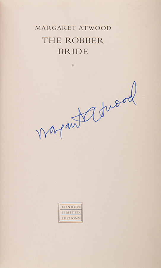 First edition of The Robber Bride by Margaret Atwood, signed by the author.