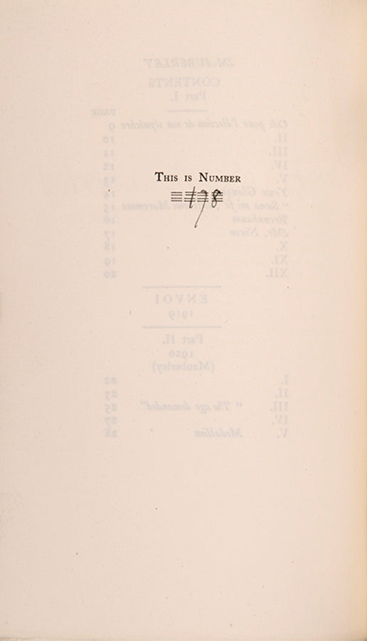 First edition of Hugh Selwyn Mauberley by Ezra Pound, one of 200 copies.