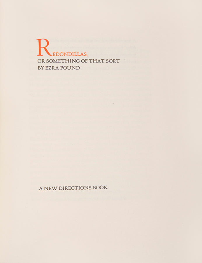 Redondillas, or Something of That Sort.